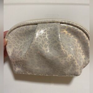 NWOT Cheetah Print Cosmetic Bag with Zippered Closure White